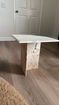 Real Travertine Side Table