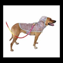 Packed Party Party Pet XL 24” back length Grid Pet Raincoat, made Cambodia, new