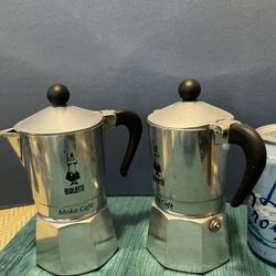 Two Bialetti Cafe Moka Coffeemakers Small