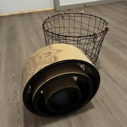 Yoga Wheel + Decorative Wire Basket