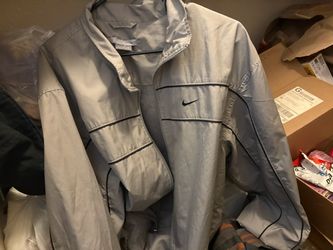 Nike Size xl Gray Black Trim Wind Breaker water proof jacket coat Men