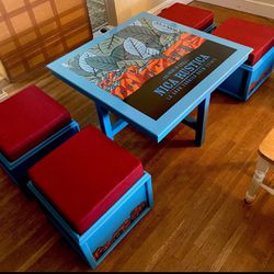 Drew Estates Nica Rustica Adobe Coffee Table & Chairs w/cushions
