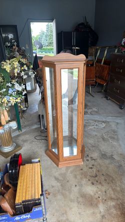 Wood and Glass Curio Display Cabinet