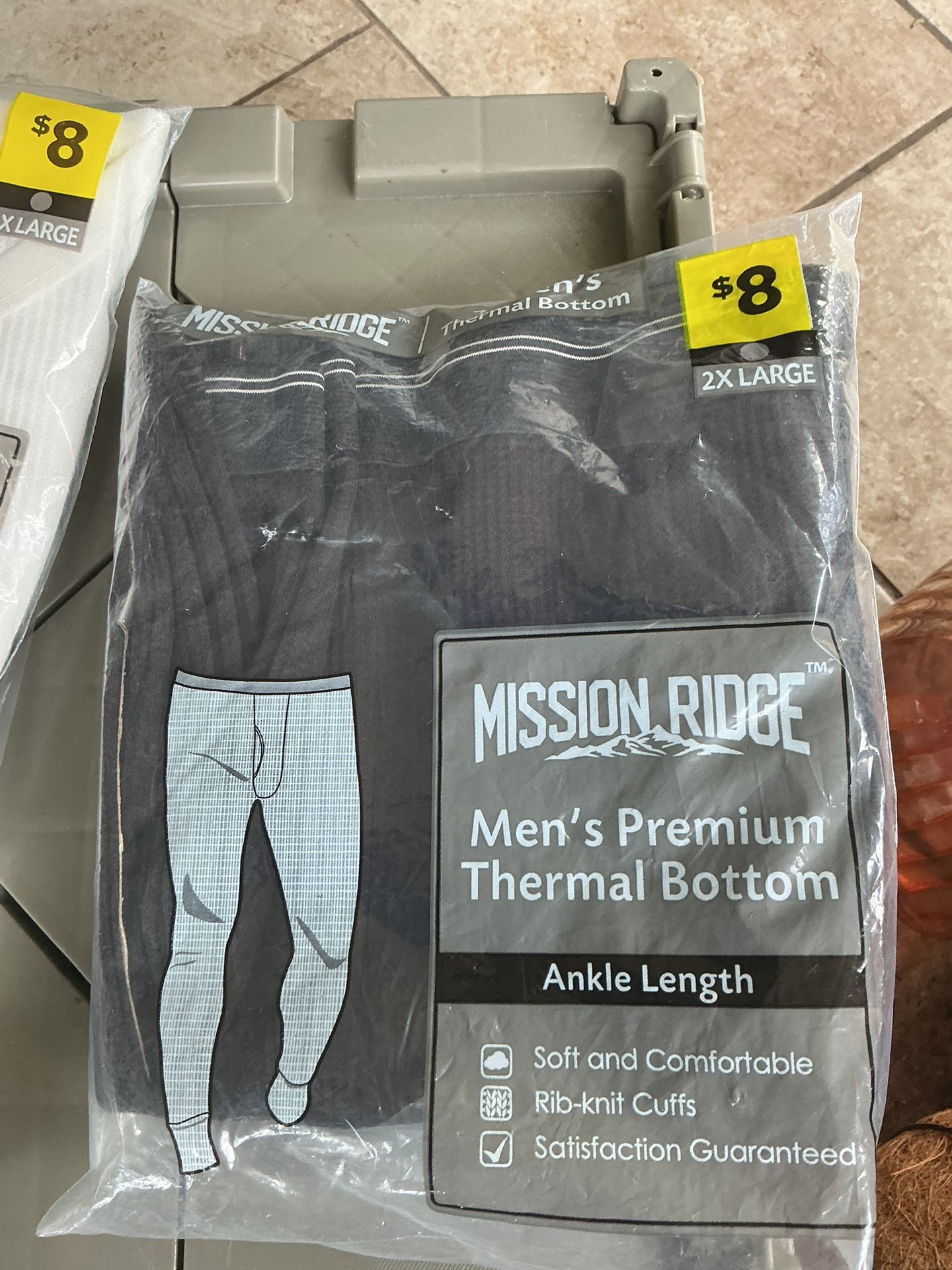 Men’s Mission Ridge Thermal Bottoms Ankle Length Black Size 2X Large