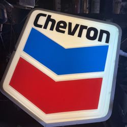 Vintage Chevron Embossed Plastic Sign 