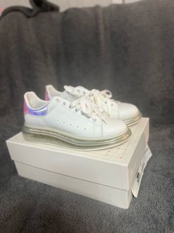 White Platform Sneakers with Iridescent Heel Alexander McQueen