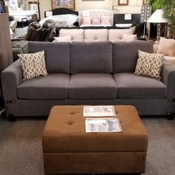 Brand New Linen Or Bonded Leather Sofa