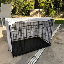 Top Paw Double Door Folding Wire Dog Crate w/ Divider Panel - Leak Prook Tray; Metal, N
