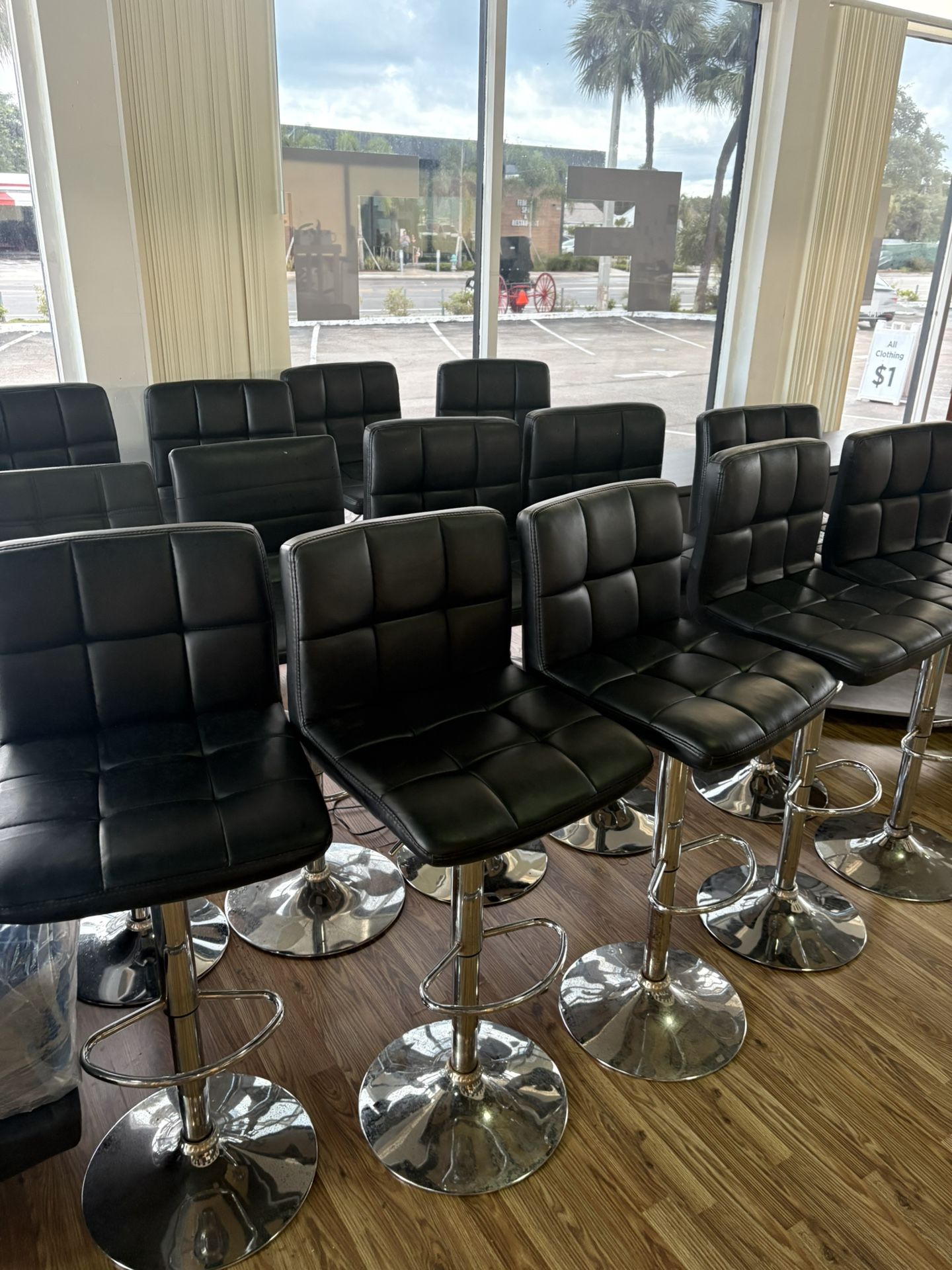 Black Adjustable Bar Stools
