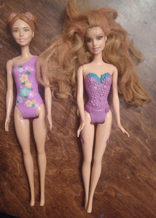 Two Light Purple Bikini Barbie Dolls By Mattel