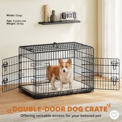 36inch Metal Dog Crate for Small to Medium-Sized Dogs, Black