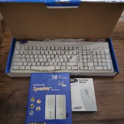 PS2 Computer Keyboard, Mouse And Speakers 