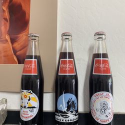 3 Vintage Coke Bottles 10oz  North Dakota Centennial 1(contact info removed)