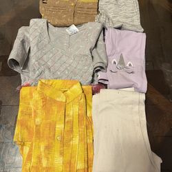 Handmade girls cotton dresses lot bundle size 5-6