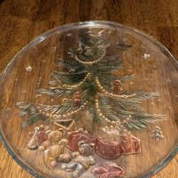 Holiday Crystal Glass Platter