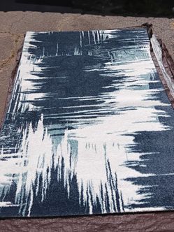 Blue,White and Teal Area Rug