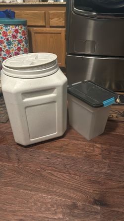 2 animal food containers