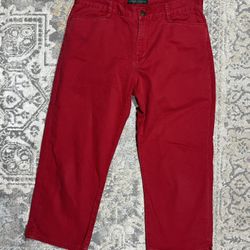 Ralph Lauren Jeans Co Cropped Capri Jeans Pants Womens Size 6 Red Pockets