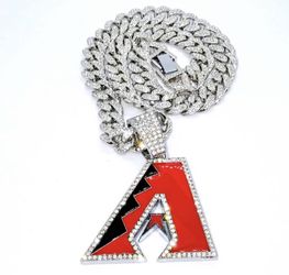 ARIZONA DIAMONDBACKS GEM NECKLACE MLB Pendant & Silver Bling 20" Chain