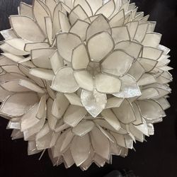 White Capiz Lotus Ceiling Light