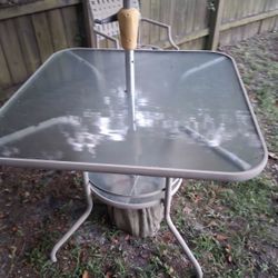 Glass Square Outside Table