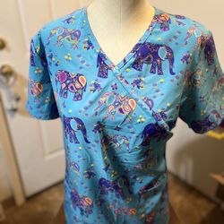 Scrub Shirt Medium Elephants 