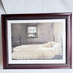 Andrew Wyeth Master Bedroom 1985 #7770 Vintage Lithograph Print Framed