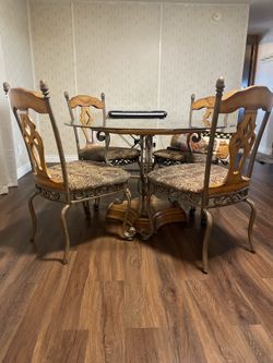 Glass Top Dining Table with Chairs