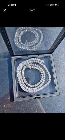 Silver diamond Tennis Chain Necklace