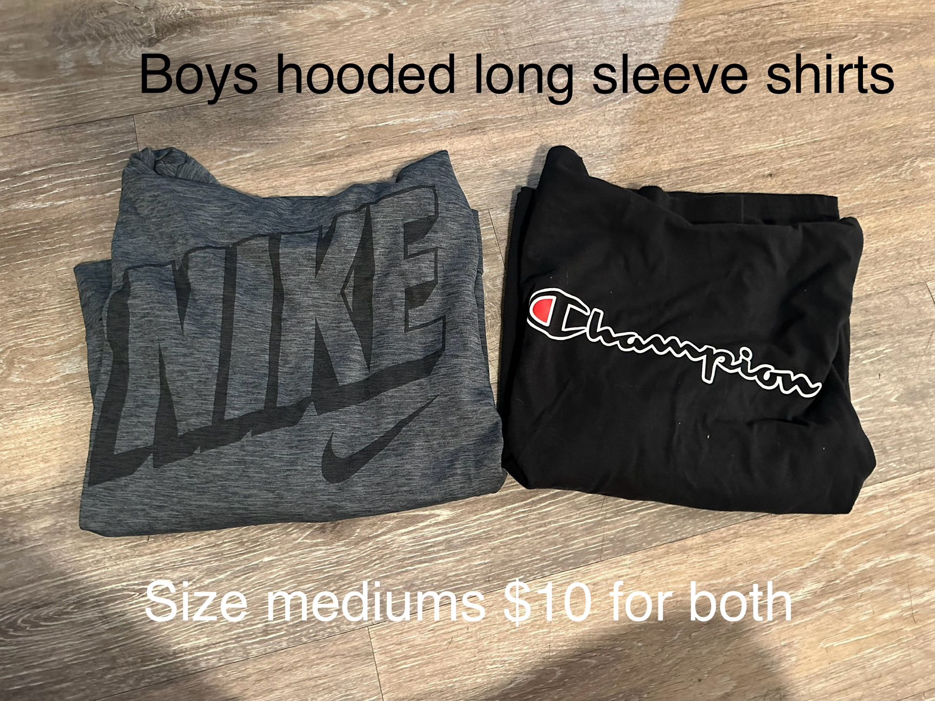 Boys Hooded Long sleeve Shirts Size M