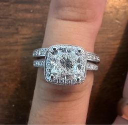 EGL Natural 2.35 ct cushion cut diamond ring set size 6.5/7