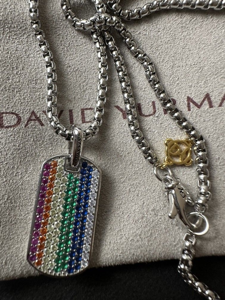 David Yurman Color Dog Charm Pendant 23-Inch Necklace