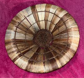 HUGE Banana Leaf Basket Bowl Wall Hanging BOHO 19.5” x 5” Like NEW!