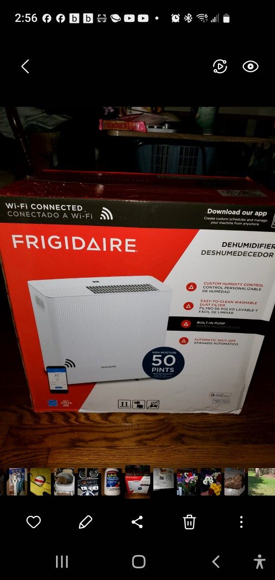 Fridgedaire 50 Pint WiFi Ready  Dehumidifier 