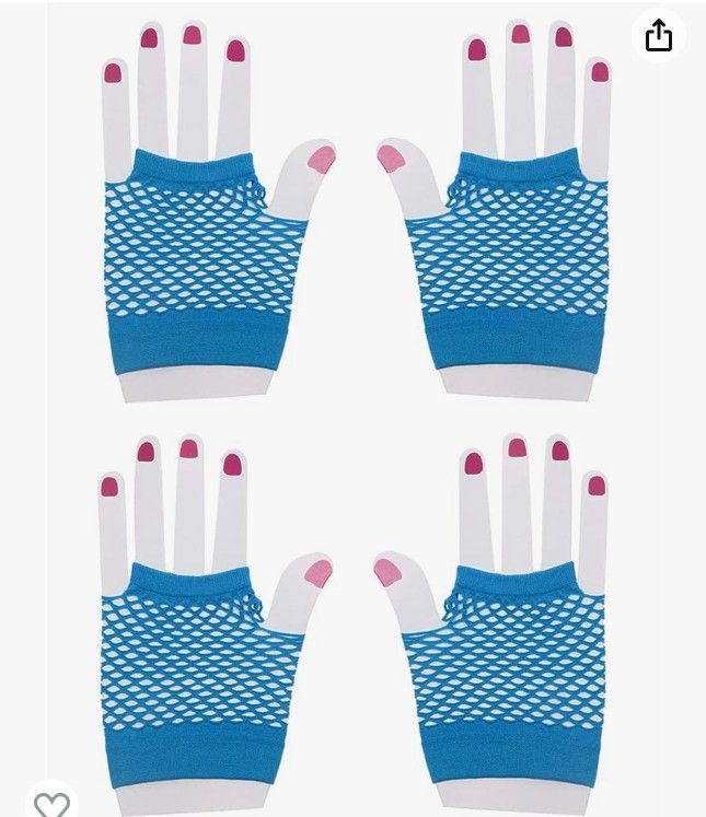 2 PAIR FINGERLESS FISHNET GLOVES