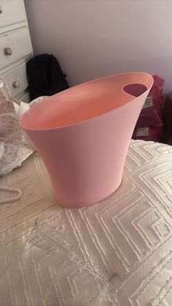 Baby pink wastebasket/trashcan