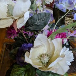 Artificial Flower Arrangements, Hydrangea, Magnolia Silk Flower Arrangement 