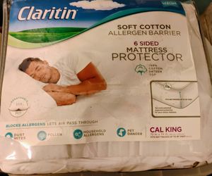 Claritin Allergen Barrier Six-sided Mattress Protector Cal- King