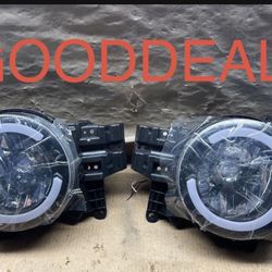 OH132 Fit 07-14 Toyota FJ Cruiser LED Bar Headlight Light Lamp Pair 