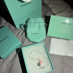 Tiffany & Co Pink Double Heart Necklace - With Box And Accessories 