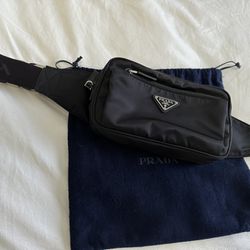 Prada Saffiano Leather And Nylon Belt Bag 