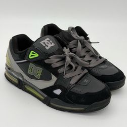DC Shoes Versaflex Black Grey Lime Green Impact FX Skate Sneakers Size 11