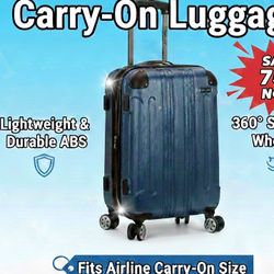 20-Inch CarryOn Hardside Spinner Wheels Luggage Blue – Lightweight Carry On Suitcase, Durable Travel Bag, Airline Approved Maleta Hard Shell, 20 ”