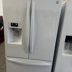 3 Doors Bottom Freezer White Kenmore Refrigerator 