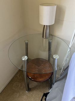 Pair Of Glass End Table.