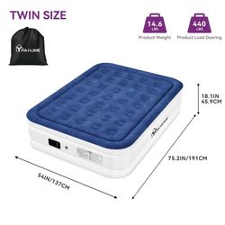 Adjustable Portable Inflatable Air Bed with Integrated Pump, Full  