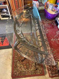 Half round glass table