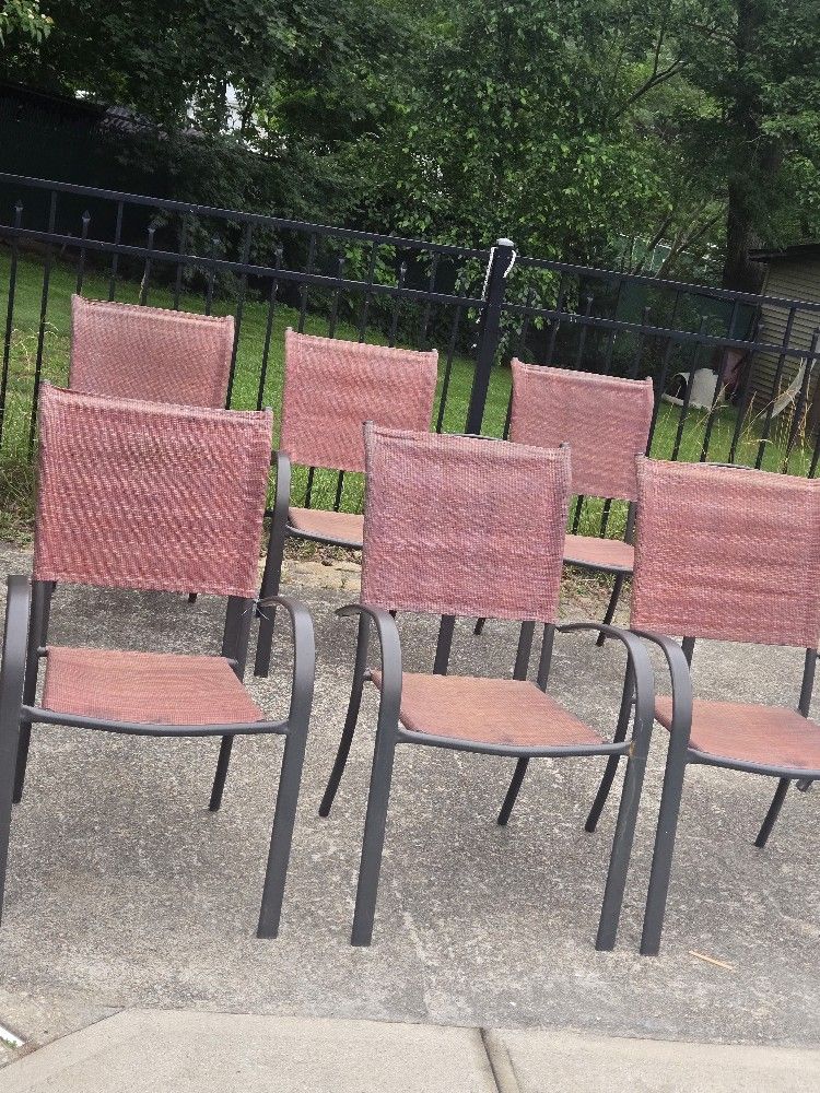 Patio Or Pool Chairs  Set 6