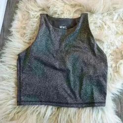 Madewell Racer back Crop workout top  - size Small 