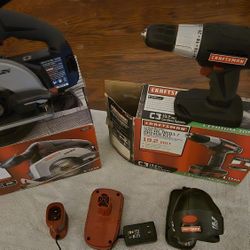 Craftsman Circular Saw, Drill Flashlight, Battery and Charger.  PU West 38th st and Shore Dr Indianapolis In